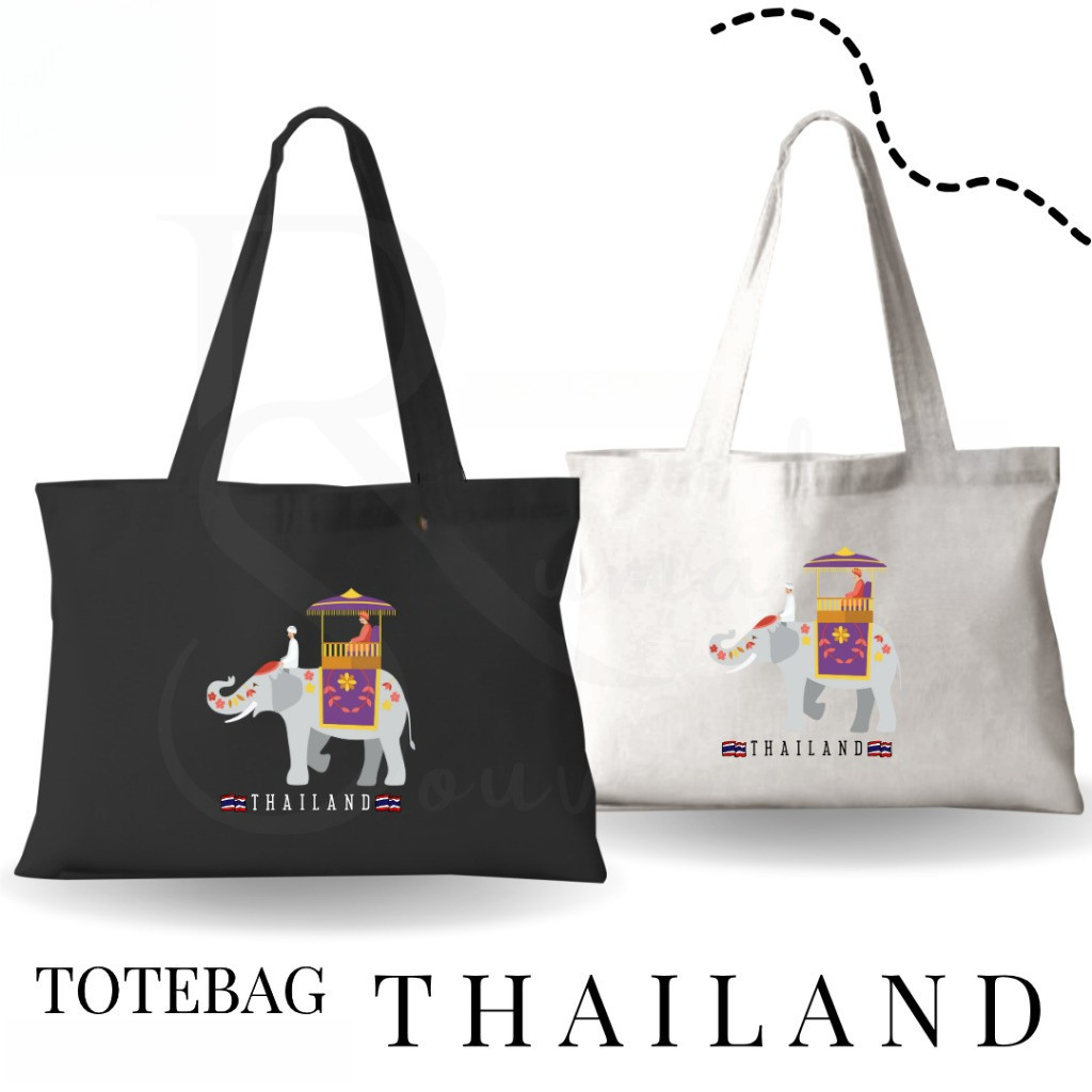 Totebag Blacu Souvenir Thailand Tas Tote bag Oleh oleh Bangkok Model 9 38*34*10cm