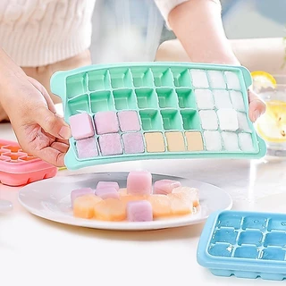 แม่พิมพ์น้ำแข็งซิลิโคน ที่ทำน้ำแข็ง วุ้น ขนมหวาน ถาดน้ำแข็งซิลิโคน บล็อกทำน้ำแข็งก้อน มีฝาปิด