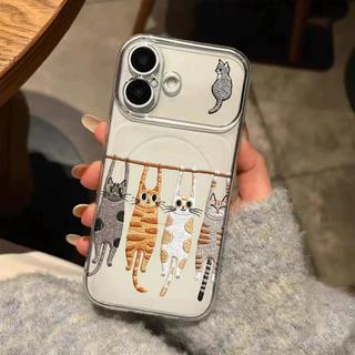 แมวน้อยสี่ตัว For iPhone เคสไอโฟน 11 12 เปลือกที่เรียบง่าย 13 14 15 16 17 PLUS B4PRO MAX X XS MAX XR 7/8PLUS