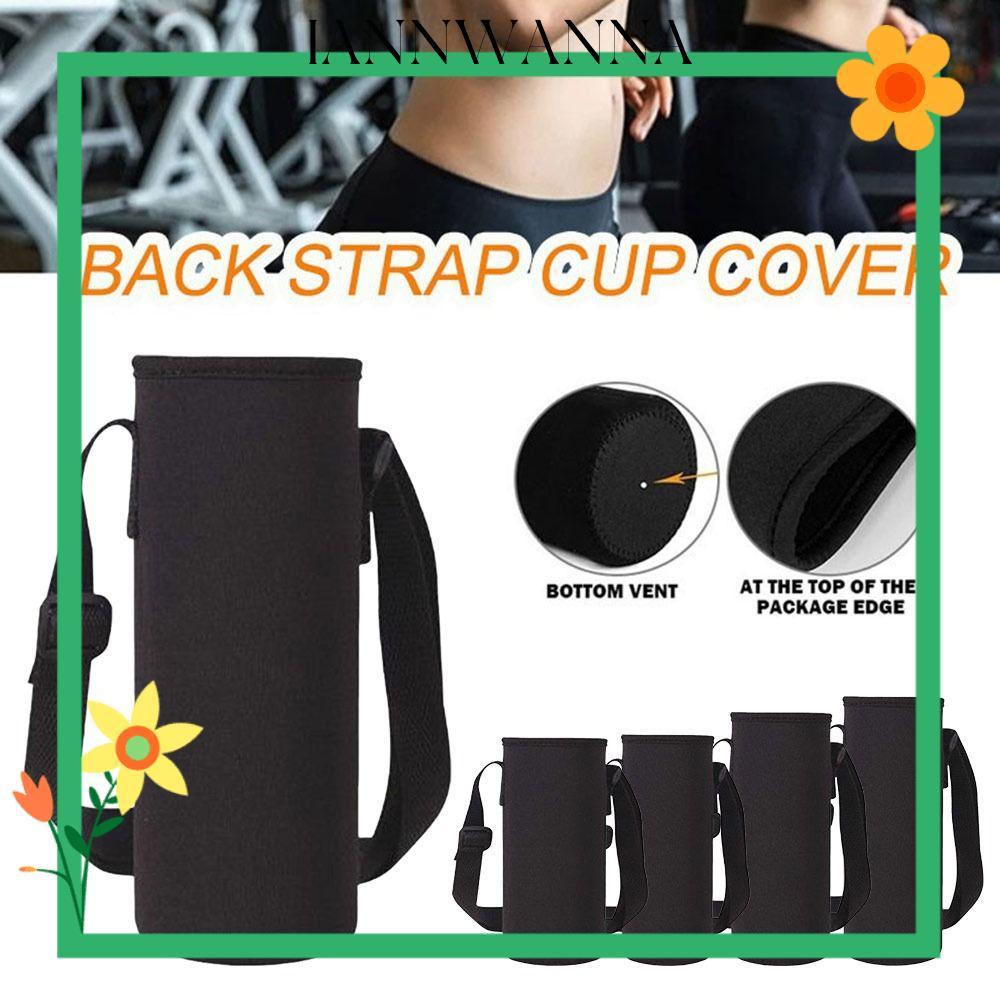 IANNWNA ปลอกถ้วยแก้ว, มีสายสะพาย 600-1500ML ฝาครอบถ้วยฉนวน, ถุงขวดกันลื่นฉนวนกันความร้อน