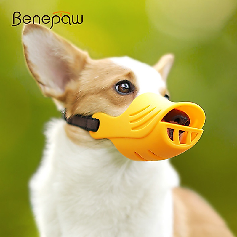 Benepaw ตะกร้อครอบปาก ซิลิโคนนุ่ม ปรับได้ ระบายอากาศ สะดวกสบาย น้ําหนักเบา สําหรับสัตว์เลี้ยง สุนัข