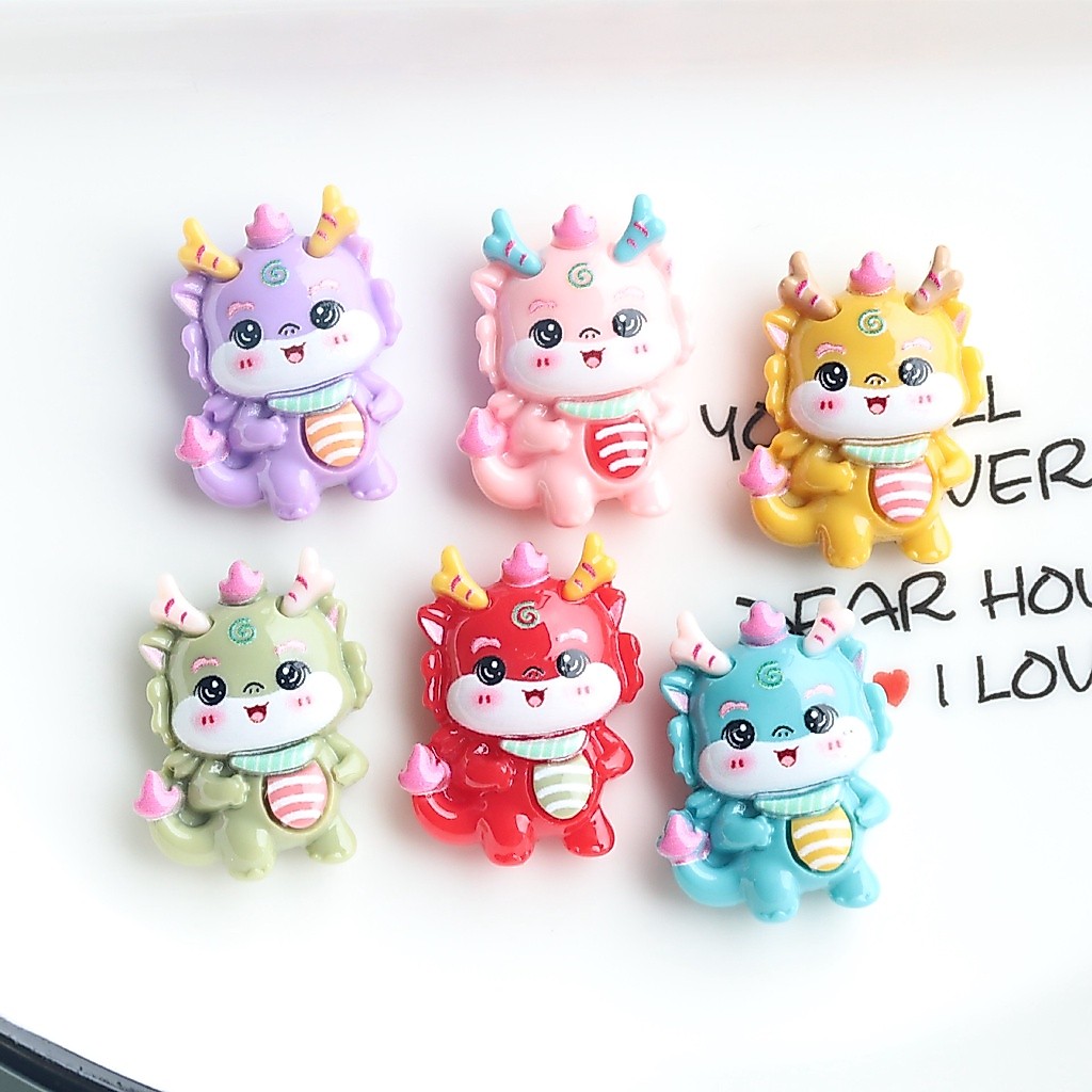 ใหม่ เครื่องประดับ กิ๊บติดผมเรซิ่น ลายการ์ตูนมังกร ปีใหม่น่ารัก แฮนด์เมด diy