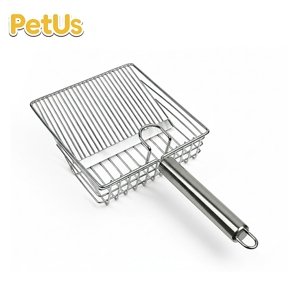 Petus ที่ตักทรายแมว สแตนเลส แข็งแรง ทนทาน ใช้งานง่าย Cat Litter Scoop Petus Kingkaew