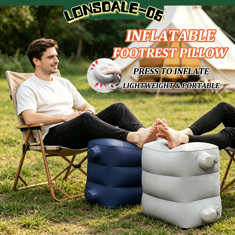 เบาะวางรองเท้า เเบบเป่าลม Footrest Pillow น้ำหนักเบา กดเพื่อขยาย เหมาะสำหรับใช้งานกลางแจ้ง/ในสำนักงาน ฯลฯ