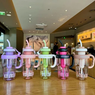 ขวดน้ำพกพาขนาด 1300 มล. พร้อมหลอดดูดขนาดใหญ่ ป้องกันการตกกระแทก ทนความร้อน เหมาะสำหรับดื่มกลางแจ้งทุกวัน