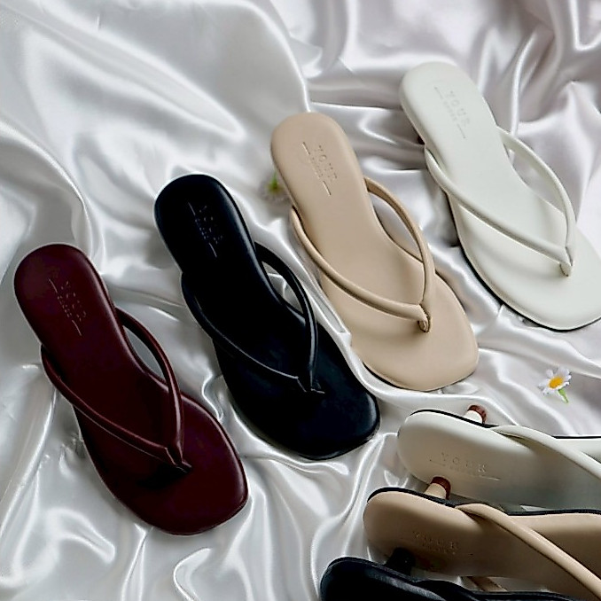 YOURSHOES Z23  / รองเท้าส้นสูง 1นิ้ว รองเท้าสายคาด รองเท้าหนังนิ่ม
