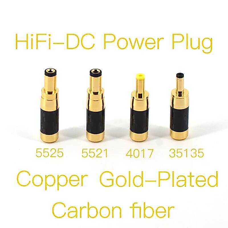DC ขั้วต่อปลั๊กไฟ ทองแดงชุบทอง HiFi ขนาด 5.5x2.1 มม./5.5x2.5 มม./4.0x1.7 มม./3.5x1.35 มม. มม.