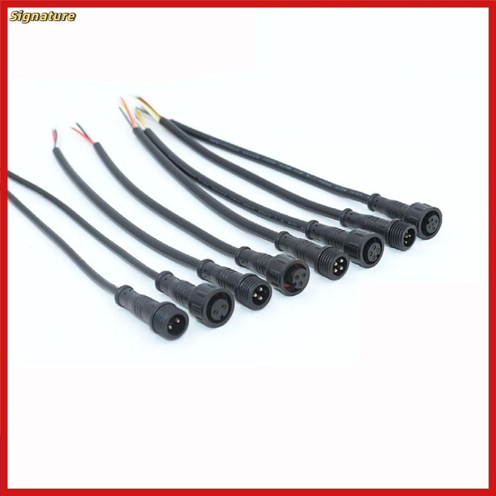 SIGNATUREVY 2Pin 3Pin 4Pin แจ็ค, IP67 สายสีดําชายหญิง LED Connector, 2Pin 3Pin 4Pin 20 ซม.สาย LED Co