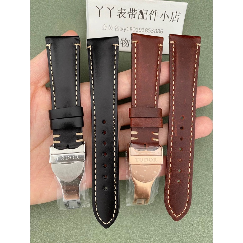 แทนที่ Rudder Strap Retro Oil Wax Leather สายหนังแท้ชาย TUDOR TUDOR TUDOR Bay 1958 Tour