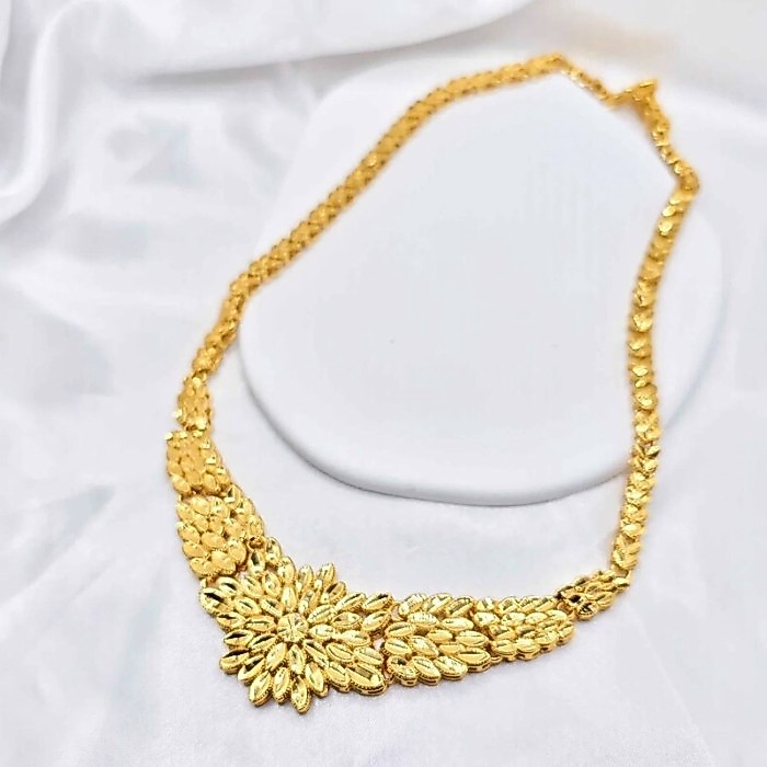 MM 24K Luxury 9999 Pure Gold Real Gold Women's Bride Wedding Necklace Middle Eastern Necklace