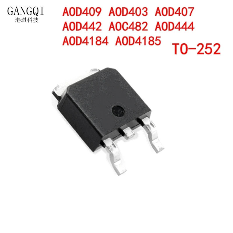 10PCS AOD409 D409 AOD407 D407 AOD403 AOD442 TO-252 AOD482 D4 AOD444 AOD4184 AOD4185 TO252 MOS FET ทร