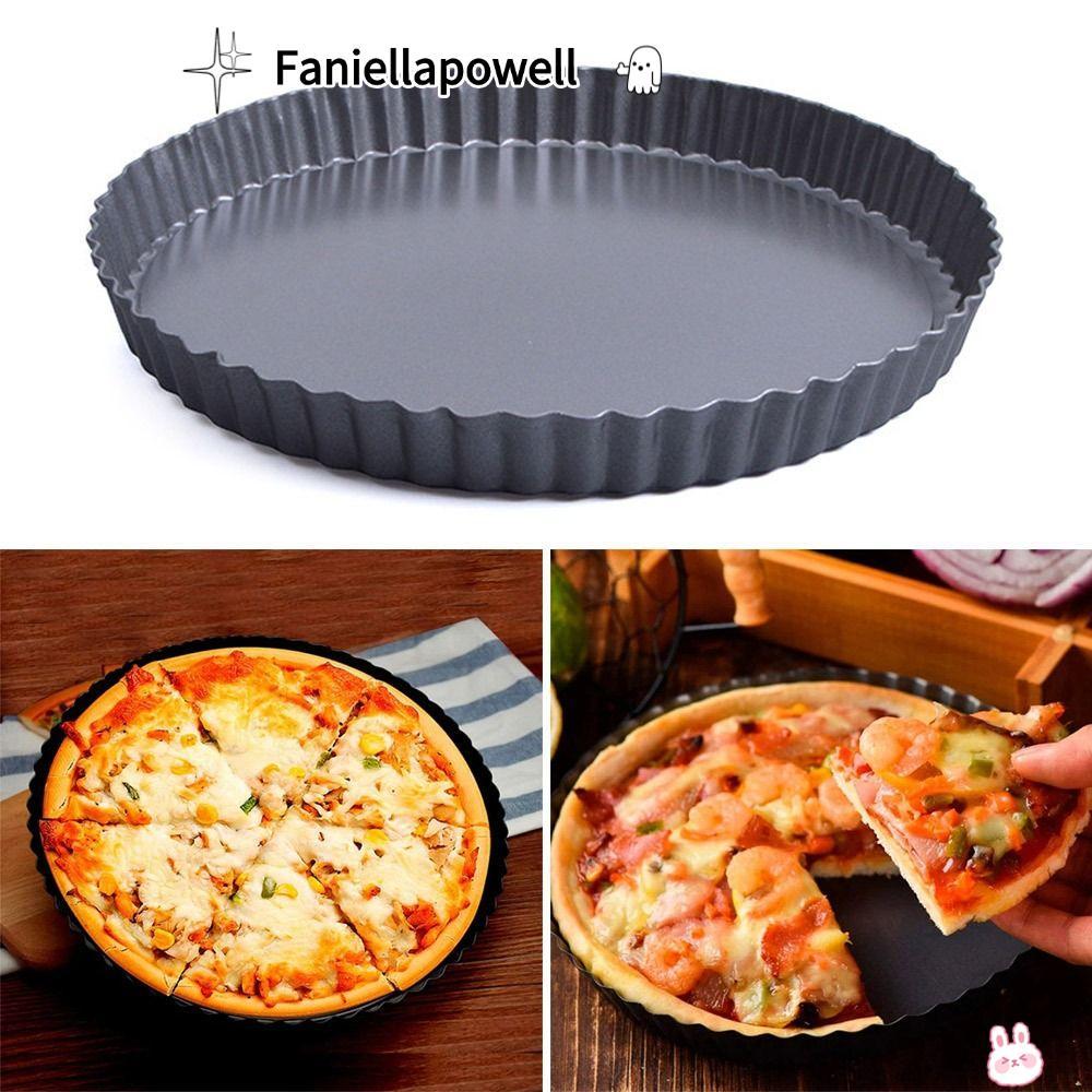 FANIELLAPOWELL Flan Pan แม่พิมพ์, ก้นหลวม Fluted Tart Quiche เครื่องมือถาดอบเค้ก, Bakeware แม่แบบจานรอบที่ถอดออกได้ Non-Stick Tart Pan แม่พิมพ์