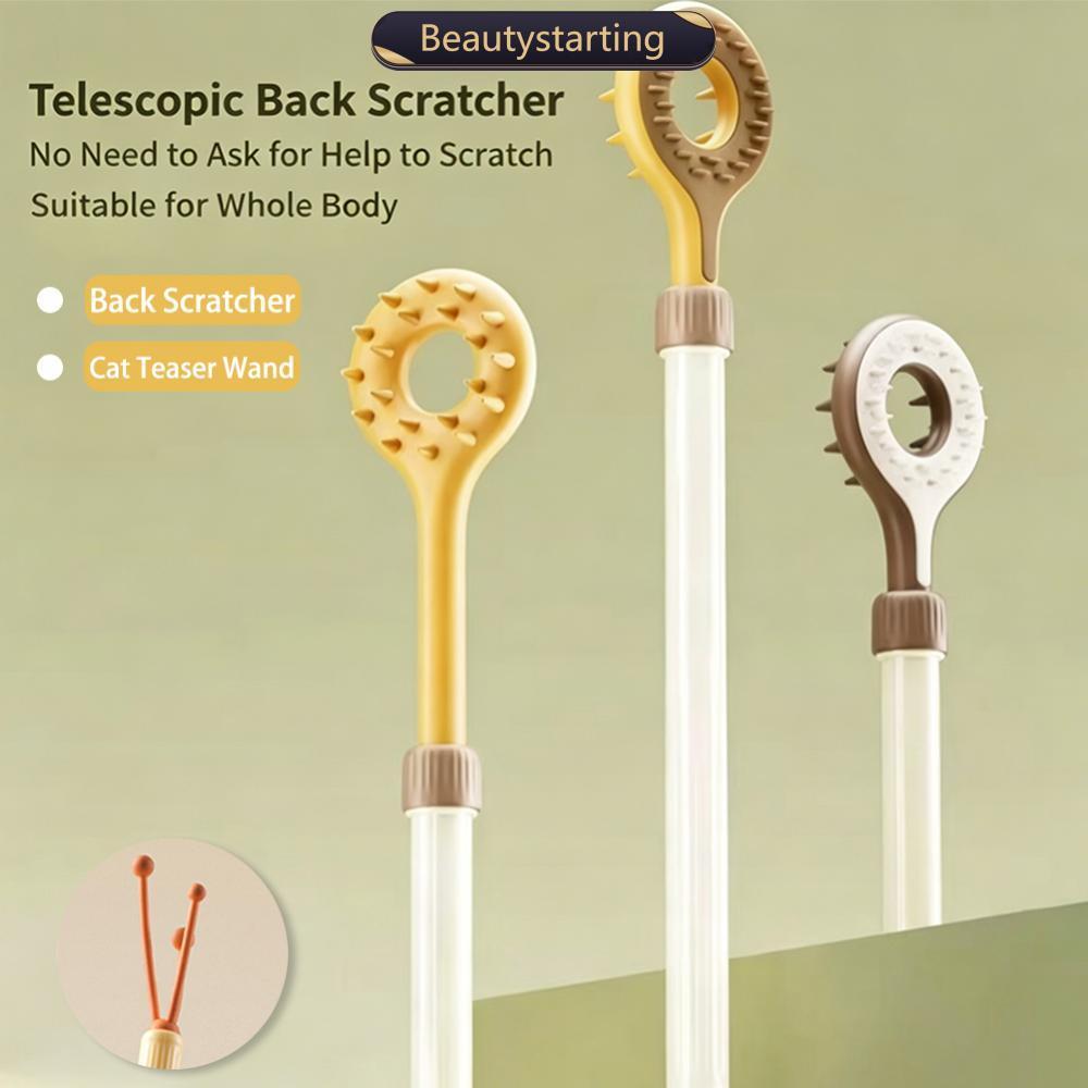 BEAUTYSTARTING 2 In 1 Retractable สองด้าน Cat Teaser Wand มัลติฟังก์ชั่นวด Scratcher Interactive สัต