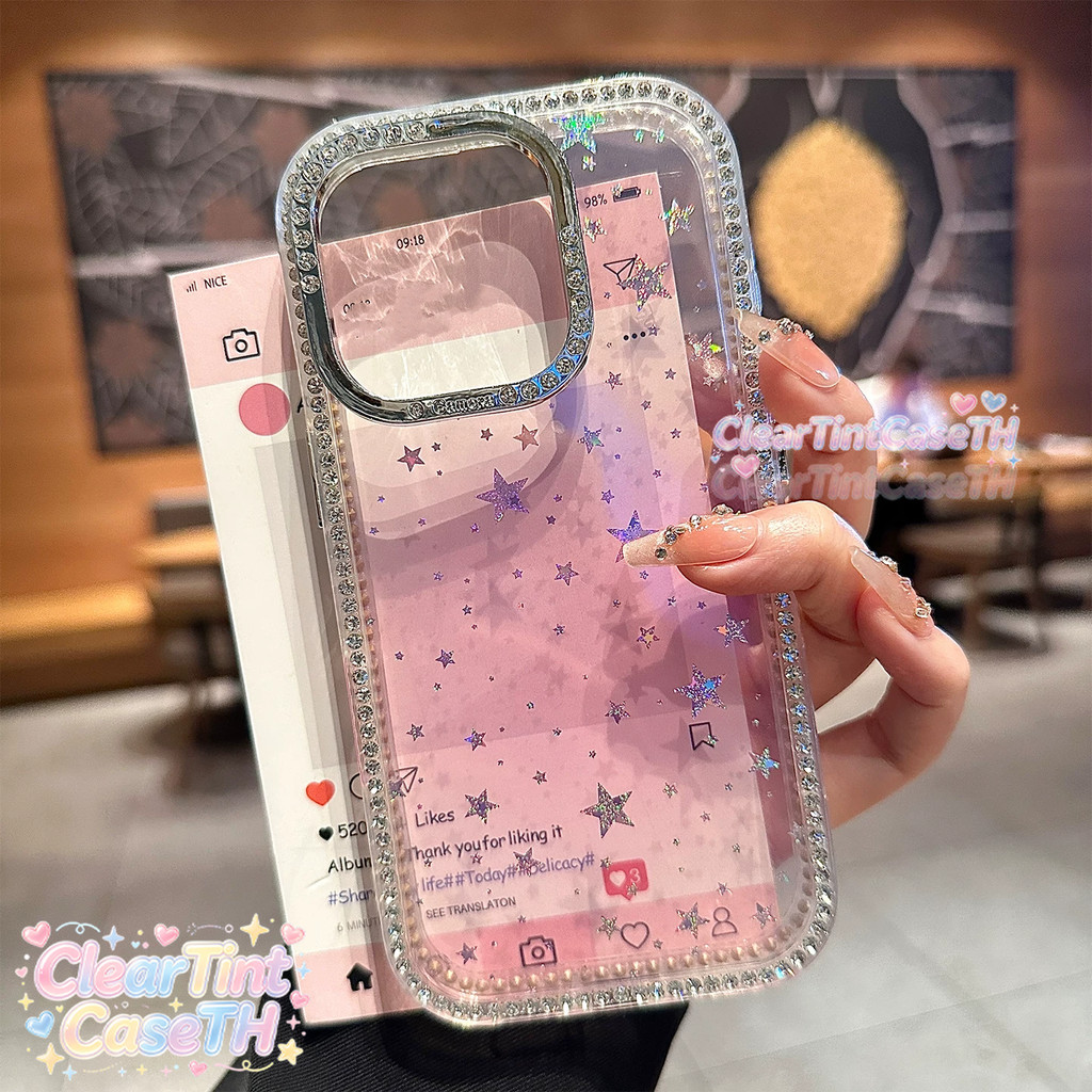 เคสโทรศัพท์สีไล่ระดับหรูหราพร้อมเพชร เหมาะสำหรับ IPhone 17 16 13 16 14 ProMax 15 16 11 15 Plus Air 17 12 15 12PRO