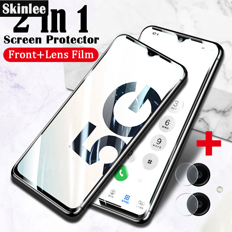 2 In 1 สําหรับ Samsung Galaxy A07 ป้องกันหน้าจอฟิล์มกระจกนิรภัย + สําหรับ Galaxy A07 เลนส์ฟิล์มแก้ว