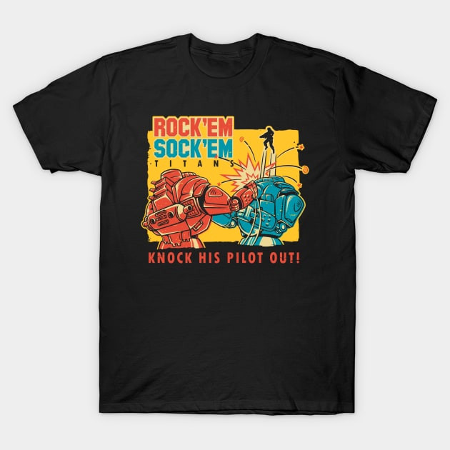 เสื้อยืด Vintage Rock'em Sock'em Titans T-Shirt แท้ Cotton 100% ใส่เดินทาง S-5XL ผ้าหนาทรงสวย
