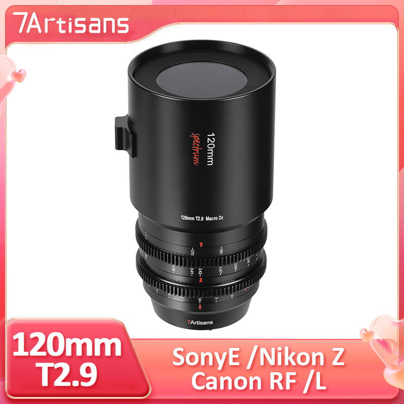 7artisans 120mm T2.9 Spectrum Series Macro 2X MF Cinema เลนส์สําหรับ Canon RF R6 Sony A7C2 A6500 FX3
