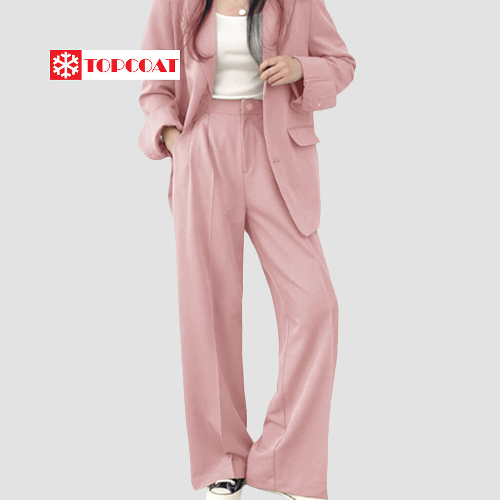 TOPCOAT กางเกงขายาว เอวสูง ผู้หญิง ใส่ได้ทุกโอกาส (1ตัว) Size : S-3XL
