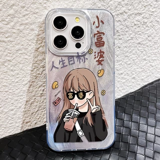 เคส สำหรับ OPPO Reno 16F 16 15F 14F 13F 12F 11F 15 14 12 13 11 F 10 Pro max Plus 8T 7Z 8Z 8 7 Pro หรูหราพรีเมี่ยมน่ารัก Rich สาวซิลิโคนนุ่มเคสโทรศัพท์