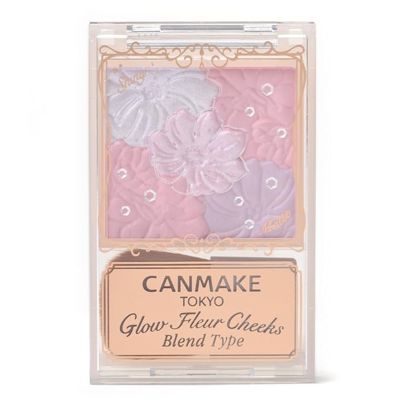 Canmake Glow Fleur Cheeks (Blend Type) B03 Lavender Dream Cheek Gloss Highlight Translucent Matte