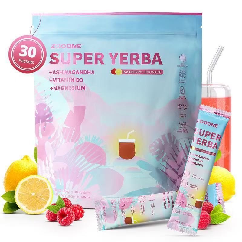TK Yerba Mate Yerba Mate ผงผักผลไม้รายวัน พรีไบโอติก ผงอิเล็กโทรไลต์ชา Super Mate#YP0831#