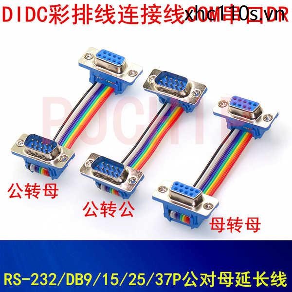 RS-232/DB9/15/25/37P ชายหญิงสายต่อ DI สีแบนสายเชื่อมต่อ COM Serial Port DR