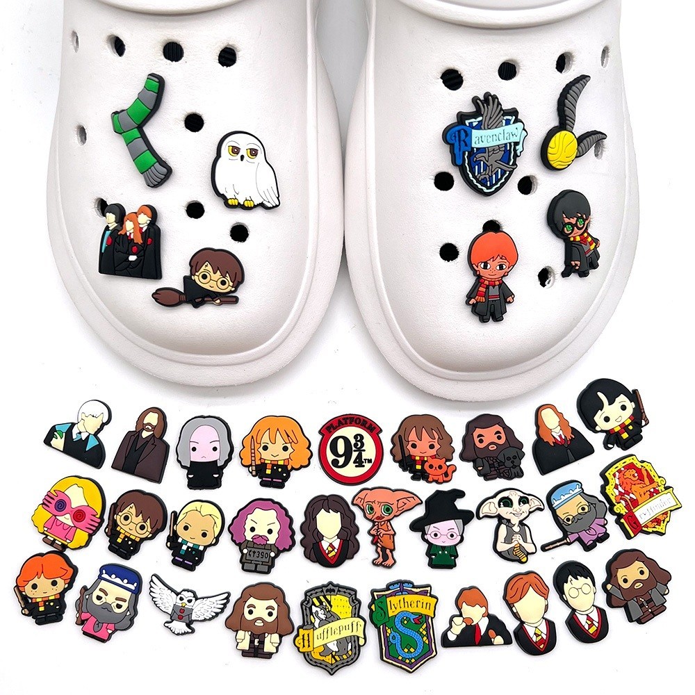 37 ชิ้น/เซ็ตรองเท้า Charm MEIDJ ตัวติดรองเท้า Pvc ตัวการ์ตูน สำหรับตกแต่ง MEIDJ Diy รองเท้าหัวโต ติดง่าย น่ารัก