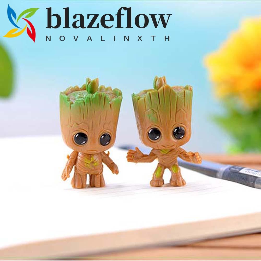 Blazeflow Groot รูปสําหรับเด็กเครื่องประดับรถยนต์ขนาดเล็กสะสมอุปกรณ์ตกแต่งภายใน Mini Groot Action Fi