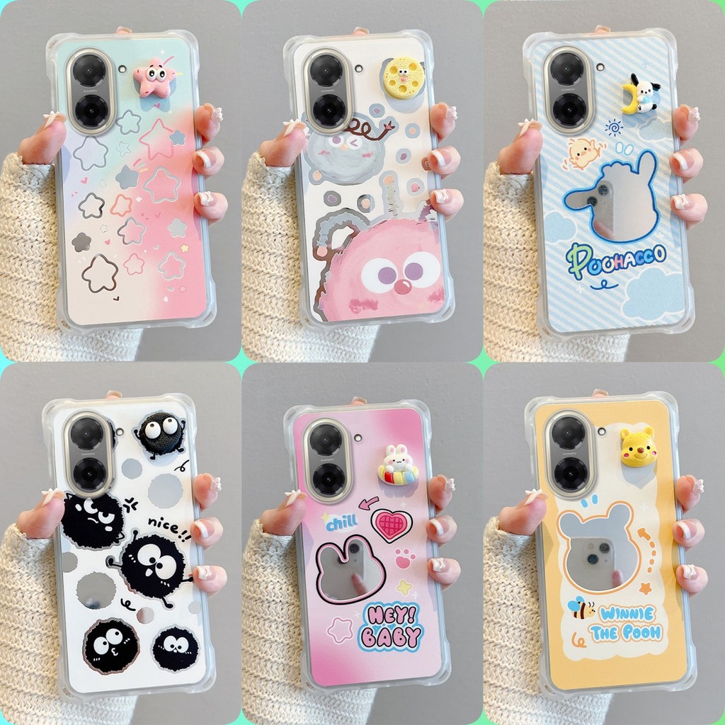 เคส Redmi A5 กระจก‌สี่มุมป้องกันกรณีโทรศัพท์หล่น