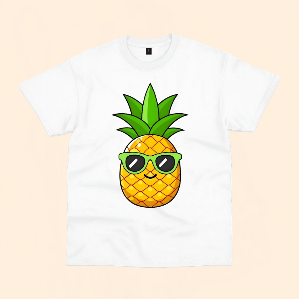 2025 เสื้อยืดเด็กพิมพ์ลายสับปะรดสกรีนชื่อฟรี รูปแบบผลไม้ Pineapple Children's T-shirt - รูปที่ 2