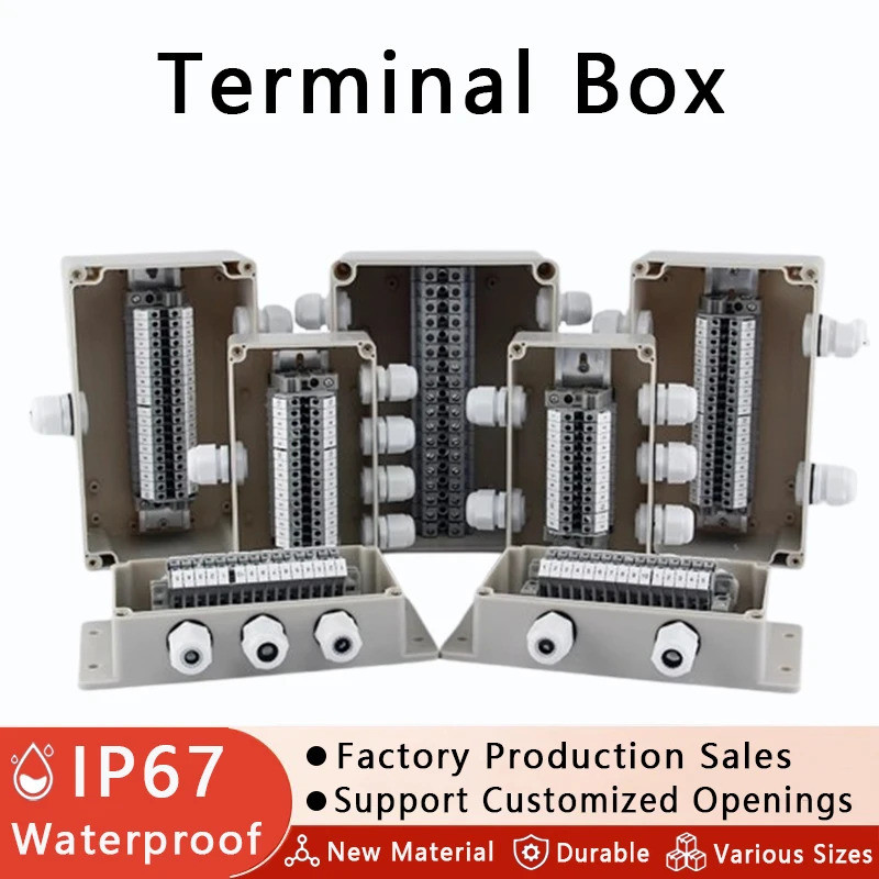 IP67 Waterproof Terminal Junction Box ABS Plastic Electric Cable Branch Box Outdoor Distribution Enc