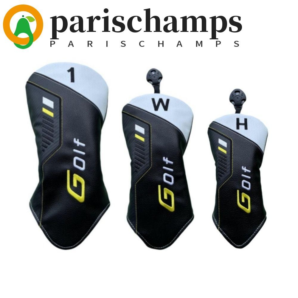 PARISCHAMPS ฝาครอบหัวไม้กอล์ฟPU สำหรับไม้ไดร์เวอร์และFairway ป้องกันน้ำและแสงแดด