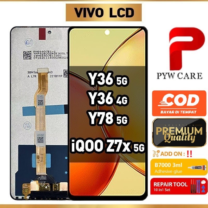 หน้าจอ LCD ที่รองรับสําหรับหน้าจอ LCD Vivo Y36 / Vivo Y78 / iQOO Z7 5G
