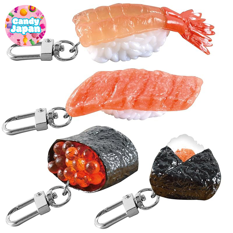 [Felimoa] Food Sample Sushi Keychain Japanese Souvenir Rice Ball Artisan Craft Set of 4【Direct from 