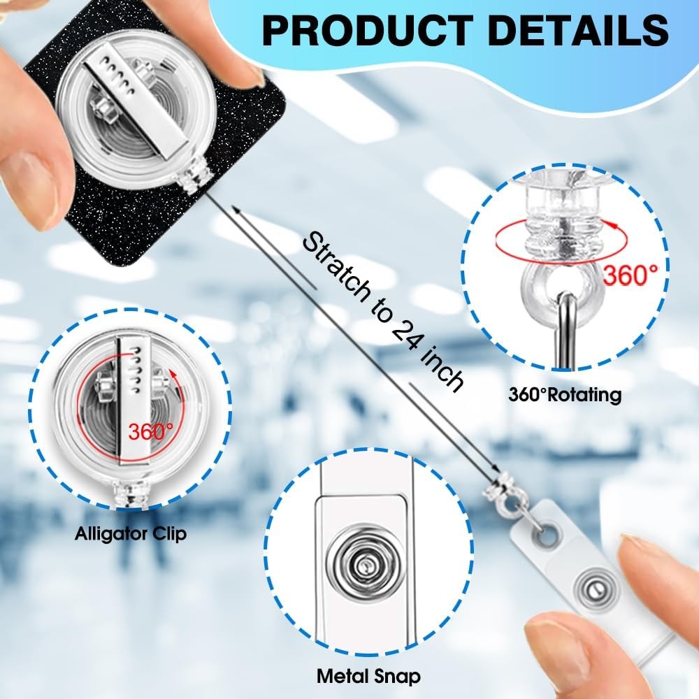 Donut of Truth Operator Badge Reels Retractable Glitter พร้อมคลิป,ผู้ถือป้ายตลกสําหรับเทคนิควิทยุ Xr