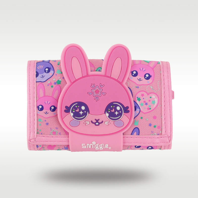 กระเป๋าสตางค์เด็กน่ารัก girs kawaii card กระเป๋าสามพับ ที่ใส่ กระต่ายสีชมพู 5 นิ้ว