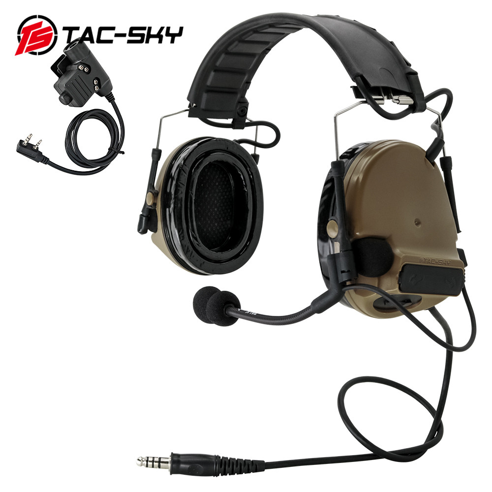 TAC-SKY ชุดหูฟังลดเสียงรบกวนสีทราย รุ่นใหม่สำหรับ Comtac-III/C3