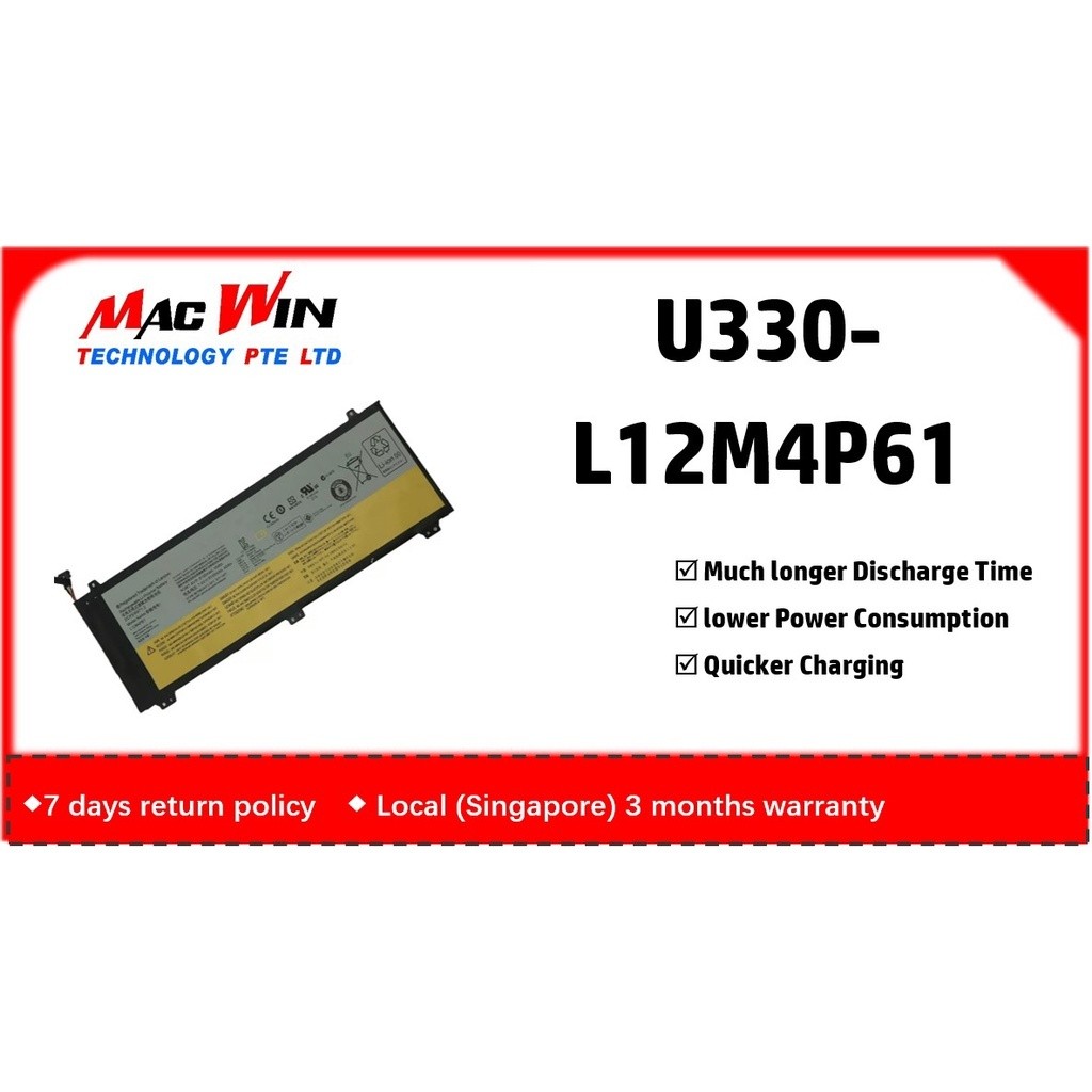 L12M4P61 45Wh แบตเตอรี่สําหรับ Lenovo IdeaPad U330 U330P U330T Series