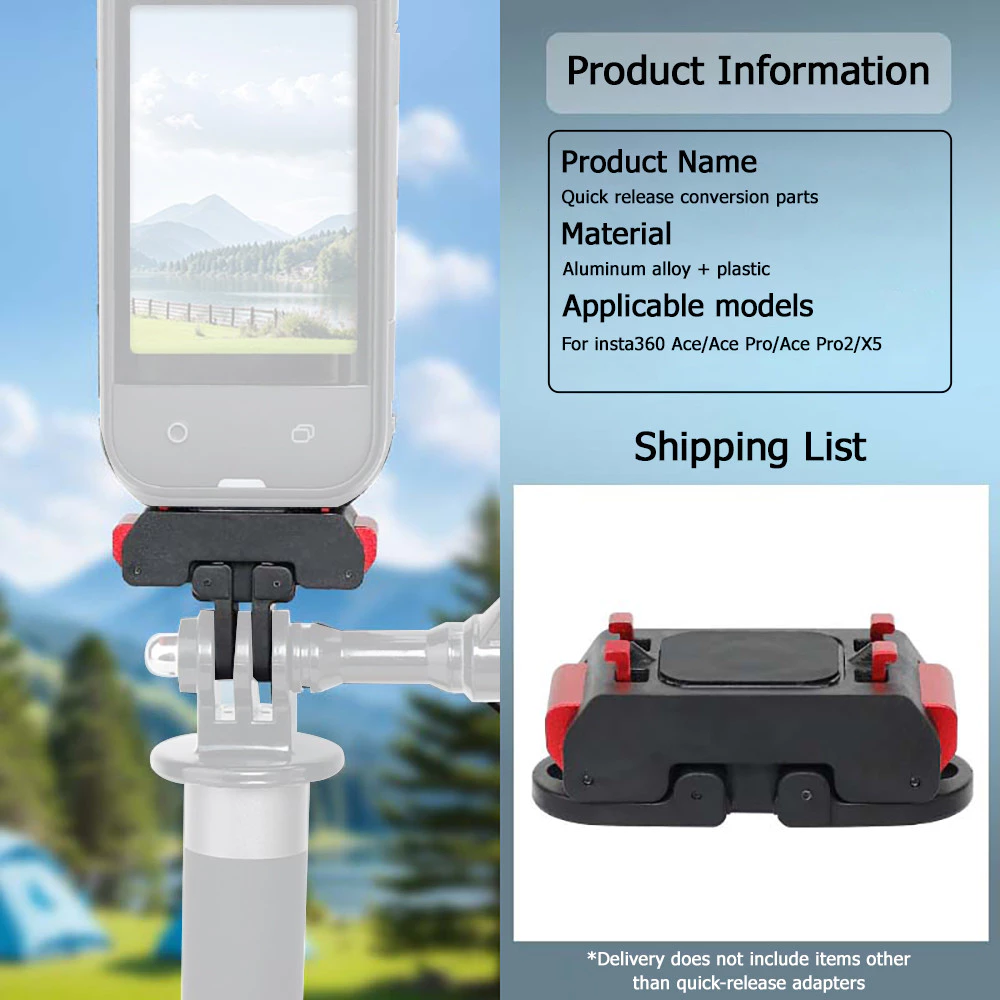 ปลดเร็ว เหมาะสําหรับ Insta360 X5/Ace Pro2/Ace/Ace Pro โลหะแม่เหล็ก Dual Mount 1/4 เกลียว Action กล้องอุปกรณ์เสริม thumbnail 8