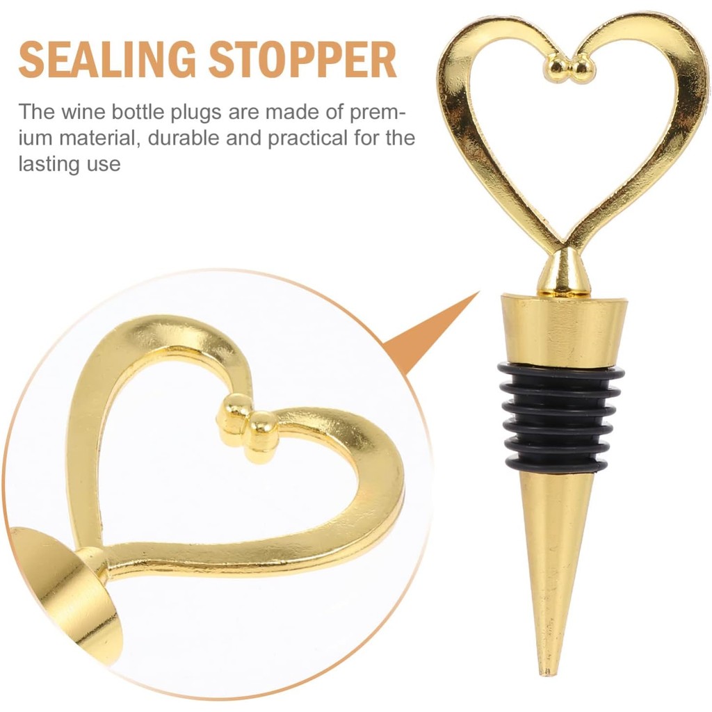 12 ชิ้นรูปหัวใจขวดไวน์ Stopper Love Design เครื่องดื่มขวด Stoppers Cork Plug เครื่องซีลสําหรับงานแต่