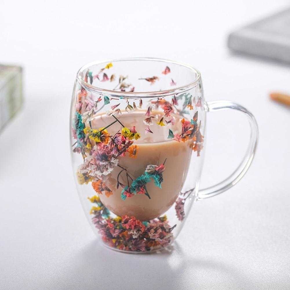 LCMNCLL Tazakka ถ้วยกาแฟแก้วทนความร้อน Double Wall Aesthetic Mug 350ml - TZ-350
