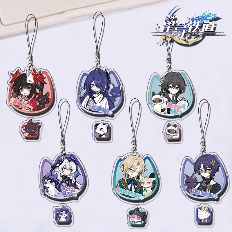พวงกุญแจอะคริลิค Honkai Star Rail นําเสนอ Sparkle Ruan Mei Acheron Dr. Ratio เชือกแขวนโทรศัพท์มือถือ Aventurine