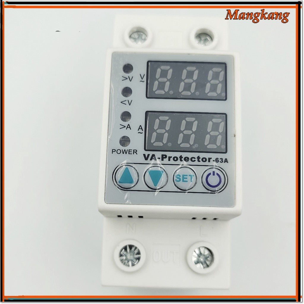 ของใหม่! VA-PROTECTOR-63A VOLTAGE & AMP PROTECTOR ตัวป้องกันแรงดันและกระแส แ230-300V แรงดันไฟตก 140-210V กระแส1-63A dm,