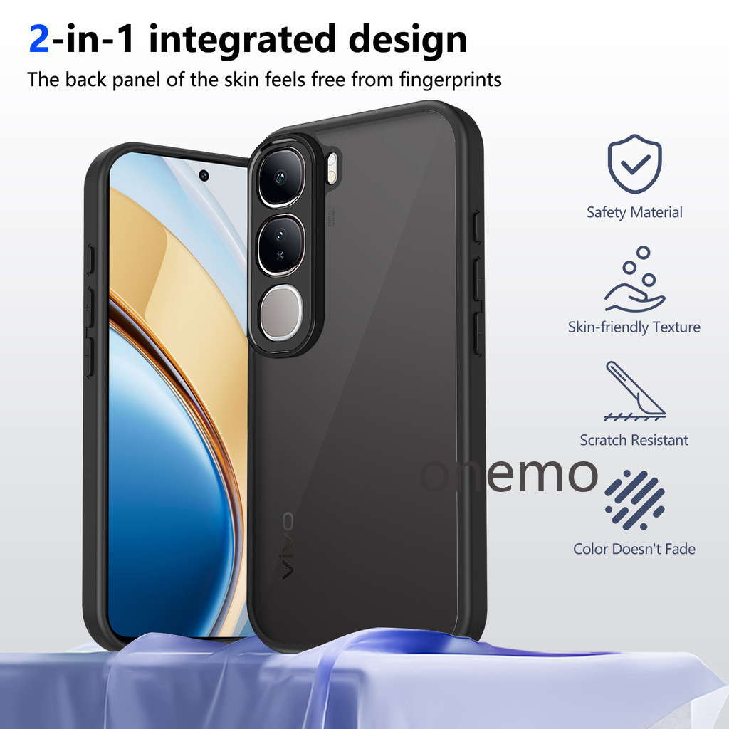 สําหรับ Vivo V40 Lite VivoV40 Lite V40Lite 5G Matte สีดําอะคริลิคเคสโทรศัพท์กันกระแทกป้องกันกันชนกรณ