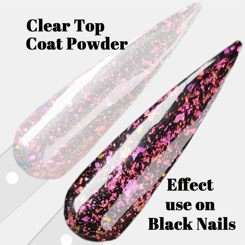 Sparkle Holographic Clear Glitter Nail Dip Powder 6 สี Starter Set พร้อมโอปอล flakeies SG062 8O2C