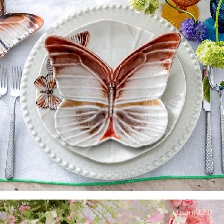 Shen Mo Art ตกแต่งบ้านเซรามิคจานอาหารค่ําบนโต๊ะอาหาร Nordic Portugal BordalloPinheiro หรูหรา 888 D4S