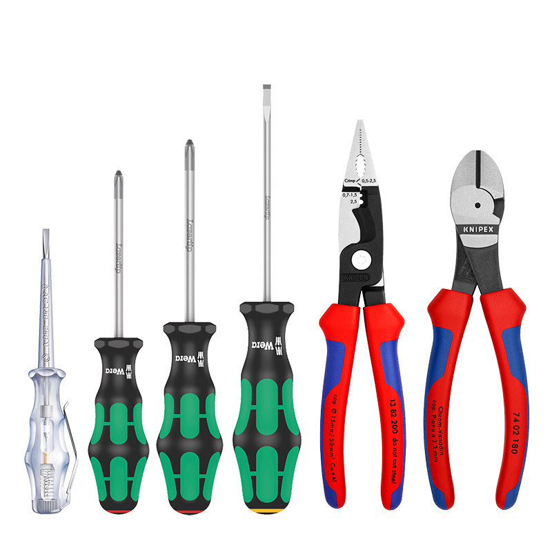 KNIPEX เยอรมนี KNIPEX เครื่องมือช่างไฟฟ้าชุดประกอบคีมปากเฉียงคีมประกอบชุดเครื่องมือชุดเครื่องมือ