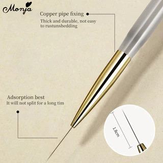 Monja เล็บแปรง UV เจลลายสก๊อต Checkered วาดกริด Chequer Lattice รูปแบบภาพวาดบางยาว แปรงปากกา brush