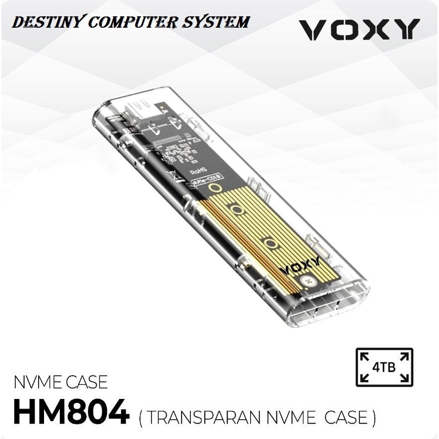 Voxy USB 3.0 HM804 เคส M2 M.2 NVME SSD โปร่งใส