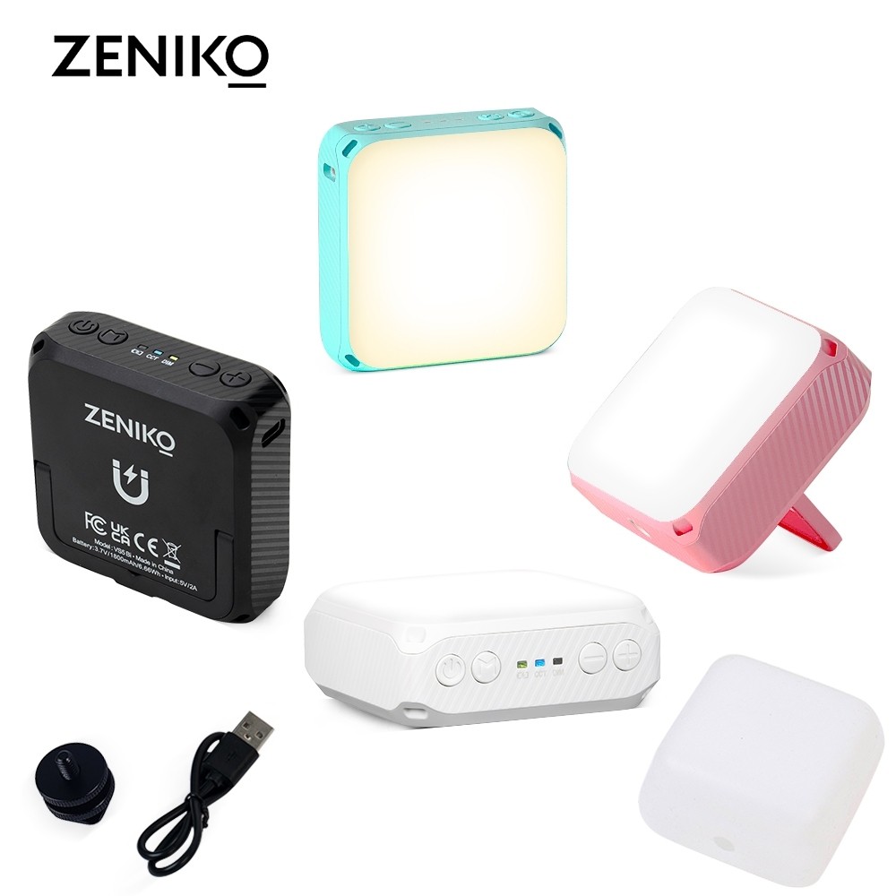 ZENIKO VS5 Bi 2500K8500K VS5 R Mini RGB Full Color Fill Light Dimmable Pocket Light พร้อม APP สําหรั